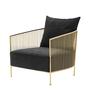 Casa Padrino Luxus Sessel Schwarz / Gold 69 x 77 x H. 78 cm - Designer Hotel M�bel