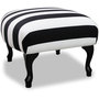 Casa Padrino Luxus Sitzhocker Schwarz / Wei� Streifen / Schwarz - Designer Stil Hocker - M�bel 