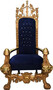 Majest�tischer Harald Gl��ckler Luxus Barock Thron Sessel Pomp��s by Casa Padrino Lion Royalblau / Gold