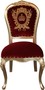 Pomp��s by Casa Padrino Luxus Barock Esszimmer Stuhl Bordeaux / Gold mit Krone - Pomp��ser Barock Stuhl designed by Harald Gl��ckler
