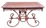 Casa Padrino Jugendstil Gartentisch Antik Rot / Wei� 130 x 80 x H. 75 cm - Handgefertigte Gartenm�bel
