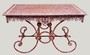 Casa Padrino Jugendstil Gartentisch Antik Rot / Wei� 130 x 80 x H. 75 cm - Handgefertigte Gartenm�bel