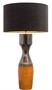 Casa Padrino Luxus Keramik Tischleuchte Silber / Orange  60 x H. 113 cm - Handgefertigte Tischlampe mit schwarzem Lampenschirm