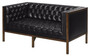 Casa Padrino Chesterfield Echtleder 2-Sitzer Sofa Schwarz / Braun 143 x 78 x H. 71 cm - Hotel M�bel