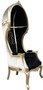 Pomp��s by Casa Padrino Luxus Ballon Barock Sessel Isabelle Schwarz / Gold mit glitzernder Krone - Pomp��ser Barock Sessel designed by Harald Gl��ckler