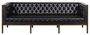 Casa Padrino Chesterfield Echtleder 3-Sitzer Sofa Schwarz / Braun 213 x 78 x H. 72 cm - Hotel M�bel