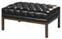 Casa Padrino Chesterfield Echtleder Fu�hocker Schwarz / Braun 80 x 59 x H. 40 cm - Hotel M�bel