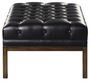 Casa Padrino Chesterfield Echtleder Fu�hocker Schwarz / Braun 80 x 59 x H. 40 cm - Hotel M�bel