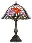 Casa Padrino Tiffany Tischleuchte Blumen Mehrfarbig  31 x H. 46 cm - Handgefertigte Luxus Tischlampe 