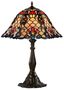 Casa Padrino Tiffany Tischleuchte Mehrfarbig  44,5 x H. 61 cm - Handgefertigte Luxus Tischlampe aus zahlreichen Glas Mosaik St�cken 