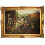 Riesiges Handgemaltes Barock �l Gem�lde Krieg Mod.2 Gold Prunk Rahmen 225 x 165 x 10 cm - Massives Material 
