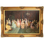 Riesiges Handgemaltes Barock �l Gem�lde Konzert im Ballsaal Gold Prunk Rahmen 225 x 165 x 10 cm - Massives Material 