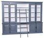 Casa Padrino Landhausstil B�cherschrank mit Leiter Blau / Wei� 300 x 50 x H. 230 cm - Landhausstil M�bel 
