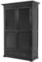 Casa Padrino Luxus Schlafzimmerschrank / Kleiderschrank mit 2 T�ren und 2 Schubladen Schwarz 135 x 58 x H. 227 cm - Luxus Schlafzimmerm�bel