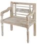 Casa Padrino Landhausstil Sitzbank mit Armlehnen Antik Wei� / Naturfarben 71 x 42 x H. 85 cm - Shabby Chic Deko M�bel