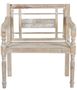 Casa Padrino Landhausstil Sitzbank mit Armlehnen Antik Wei� / Naturfarben 71 x 42 x H. 85 cm - Shabby Chic Deko M�bel