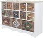 Casa Padrino Landhausstil Kommode mit 13 Schubladen Wei� / Mehrfarbig 108 x 39 x H. 81 cm - Landhausstil M�bel