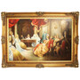 Riesiges Handgemaltes Barock �l Gem�lde Literaturabend Mod.2 Gold Prunk Rahmen 225 x 165 x 10 cm - Massives Material 