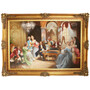 Riesiges Handgemaltes Barock l Gemlde Abend mit Klassischer Musik Mod.2 Gold Prunk Rahmen 225 x 165 x 10 cm - Massives Material 