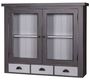 Casa Padrino Landhausstil K�chenh�ngeschrank Antik Grau / Hellgrau 192 x 31 x H. 65 cm - Landhausstil K�chenschrank mit 2 Glast�ren und 3 Schubladen 