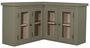Casa Padrino Landhausstil K�chen Eckoberschrank Gr�n / Beige 98 x 98 x H. 65 cm - Landhausstil H�ngeschrank mit 3 Glast�ren 