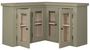 Casa Padrino Landhausstil K�chen Eckoberschrank Gr�n / Beige 98 x 98 x H. 65 cm - Landhausstil H�ngeschrank mit 3 Glast�ren 