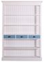 Casa Padrino Landhausstil Regalschrank Wei� / Blau 140 x 39 x H. 197 cm - Landhausstil Schrank mit 3 Schubladen 