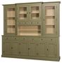 Casa Padrino Landhausstil K�chenschrank Gr�n / Beige 244 x 45 x H. 225 cm - 2 Teiliger K�chenschrank mit 10 T�ren und 10 Schubladen