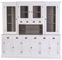 Casa Padrino Landhausstil K�chenschrank Wei� / Grau 244 x 45 x H. 225 cm - 2 Teiliger K�chenschrank mit 10 T�ren und 10 Schubladen 