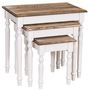 Casa Padrino Landhausstil Beistelltisch 3er Set Wei� / Braun - Landhausstil Massivholz M�bel