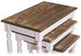 Casa Padrino Landhausstil Beistelltisch 3er Set Wei� / Braun - Landhausstil Massivholz M�bel