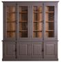 Casa Padrino Landhausstil Wohnzimmer Vitrinenschrank Lilagrau / Braun 223 x 50 x H. 228 cm - Wohnzimmerschrank mit 8 T�ren 