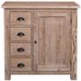 Casa Padrino Landhausstil K�chenschrank Naturfarben 92 x 65 x H. 90 cm - K�chen Unterschrank mit T�r und 4 Schubladen