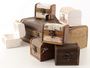 Casa Padrino Art Deco Holz Schmuckk�sten 7er Set Braun / Mehrfarbig - Deko Truhen