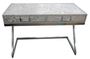 Casa Padrino Designer Schreibtisch mit 2 Schubladen Silber / Wei� 110 x 50 x H. 75 cm - Designerm�bel 