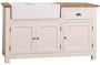 Casa Padrino Landhausstil Sp�lenschrank Creme / Braun 155 x 65 x H. 90 cm - Sp�ltisch / K�chenschrank mit 3 T�ren und Schublade