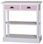 Casa Padrino Landhausstil K�chenkonsole Wei� / Rosa 85 x 35 x H. 89 cm - Landhausstil Konsolentisch mit 2 Schubladen 
