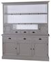 Casa Padrino Landhausstil K�chenschrank Dunkelgrau / Wei� 178 x 50 x H. 210 cm - 2 Teiliger K�chenschrank mit 5 T�ren und 6 Schubladen 