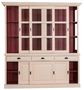 Casa Padrino Landhausstil K�chenschrank Antik Cremefarben / Rot 206 x 53 x H. 219 cm - 2 Teiliger K�chenschrank mit 6 Schiebet�ren und 3 Schubladen