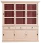 Casa Padrino Landhausstil K�chenschrank Antik Cremefarben / Rot 206 x 53 x H. 219 cm - 2 Teiliger K�chenschrank mit 6 Schiebet�ren und 3 Schubladen