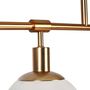 Casa Padrino Hngeleuchte Messing / Wei 120 x H. 37,3 cm - Moderne Metall Hngelampe mit Mattglas