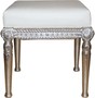Casa Padrino Barock Antik Stil Sitzhocker in Wei�/Silber B 56 cm, H 54 cm - Barock Sitzhocker 