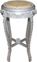 Casa Padrino Barock Beistelltisch Rund Silber/Creme  Antik Look - 72 x 42 cm 