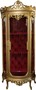 Casa Padrino Barock Vitrine Gold / Bordeaux H 205 cm, B 86 cm - Vitrinenschrank - Wohnzimmerschrank Glasvitrine - Antik Look 