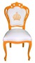 Pomp��s by Casa Padrino Luxus Barock Esszimmerstuhl Orange / Weiss - Pomp��ser Barock Stuhl designed by Harald Gl��ckler