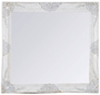 Casa Padrino Barock Wandspiegel Weiss H�he 62 cm, Breite 52 cm - Vintagelook - Handgefertigt - Facettenschliff 