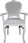 Casa Padrino Barock Luxus Damen Stuhl mit Armlehnen Weiss / Weiss - Damen Schminktisch Stuhl - Limited Edition