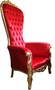 Casa Padrino Barock Thron Sessel Majestic Rot/Gold  - Riesensessel -Thron Stuhl 