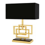 Casa Padrino Luxus Tischleuchte Gold / Lampenschirm Schwarz 48 x 40 cm - Leuchte - Luxury Collection 