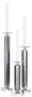 Casa Padrino Kristallglas Kerzenhalter / Kerzenst�nder 3er Set Grau / Silber - Luxus Deko